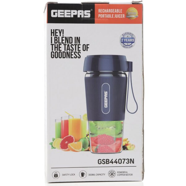 Geepas Rechargeable Portable Juicer 300ml 50W GSB44073N Pink - Image 2