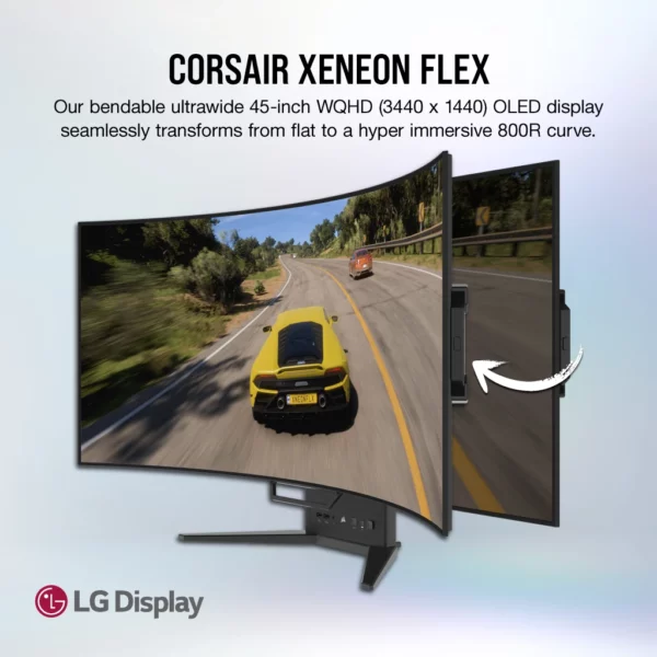 CORSAIR XENEON FLEX 45WQHD240 45-Inch OLED 3440 x1440 240Hz Refresh Rate, Bendable Gaming Monitor - Image 2