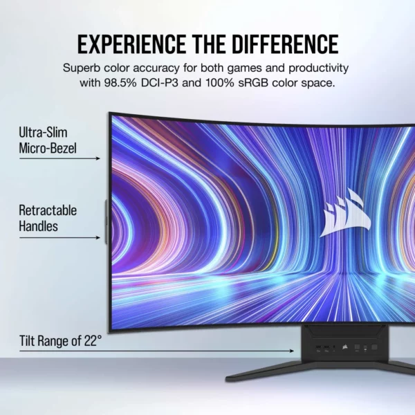 CORSAIR XENEON FLEX 45WQHD240 45-Inch OLED 3440 x1440 240Hz Refresh Rate, Bendable Gaming Monitor - Image 3