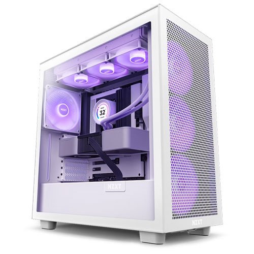 NZXT H7 (2023) FLOW RGB EDITION ATX MID WHITE CASE - BaduDeal