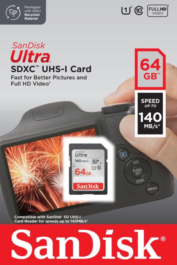 Buy SanDisk Ultra® microSDXC UHS-I Card, 64GB, 140MB/s R, 10 Y