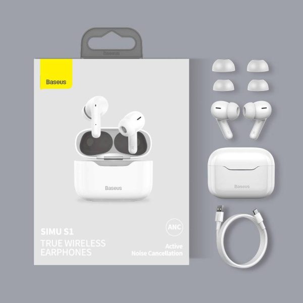 Baseus SIMU S1 ANC Wireless Earbuds - White (6M) - Image 5