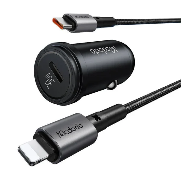 Mcdodo 30W PD Fast Charging Car Charger + Lighting Cable (6M) - Image 2