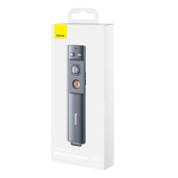 Baseus Orange Dot Rechargeable Wireless Presenter (Red Laser) Grey (6M) - Image 8