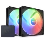NZXT F140 RGB CORE - 140MM HUB-MOUNTED RGB FAN - TWIN PACK (BLACK) W/RGB CONTROLLER (1Y)