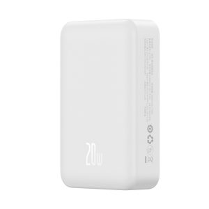 Baseus 20000mAh 20W Magnetic Mini Wireless Fast Charge Power Bank - White