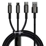 Baseus Tungsten 1.5m 3 in1 USB Lightning + Type C + Micro Cable (6M)