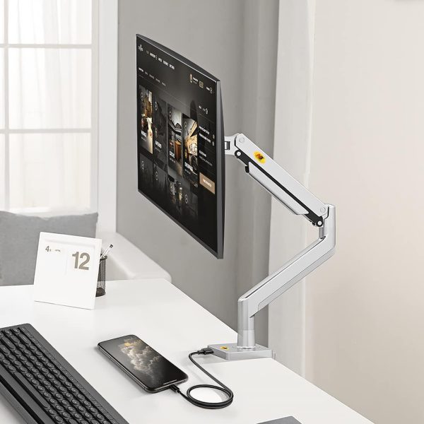 NB G40 Full Motion Swivel Gaming Monitor Arm with Gas Spring for 22-40” Computer Monitors – North Bayou (1Y) - Image 2