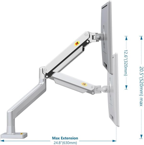 NB G40 Full Motion Swivel Gaming Monitor Arm with Gas Spring for 22-40” Computer Monitors – North Bayou (1Y) - Image 8