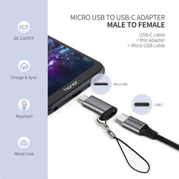 UGREEN 50590 Micro USB Male To Type-C Female Adapter (1Y) - Image 2