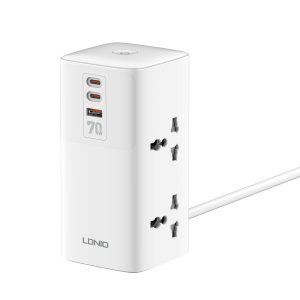 LDNIO SC4383 70W PD Multifunction Charger Power Strip with USB Ports Type C 200cm Extension Socket Power Cord (6M