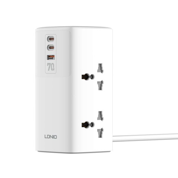LDNIO SC4383 70W PD Multifunction Charger Power Strip with USB Ports Type C 200cm Extension Socket Power Cord (6M - Image 3