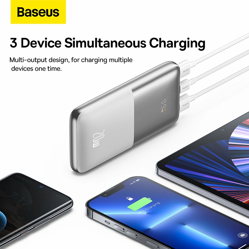 Baseus Bipow Pro Digital Display Power Bank 10000mah 20W White - Image 2
