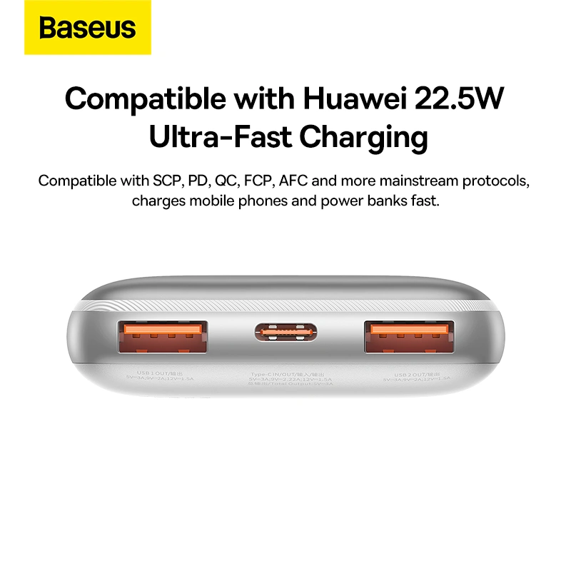 Baseus Bipow Pro Digital Display Power Bank 10000mah 20W White - Image 3