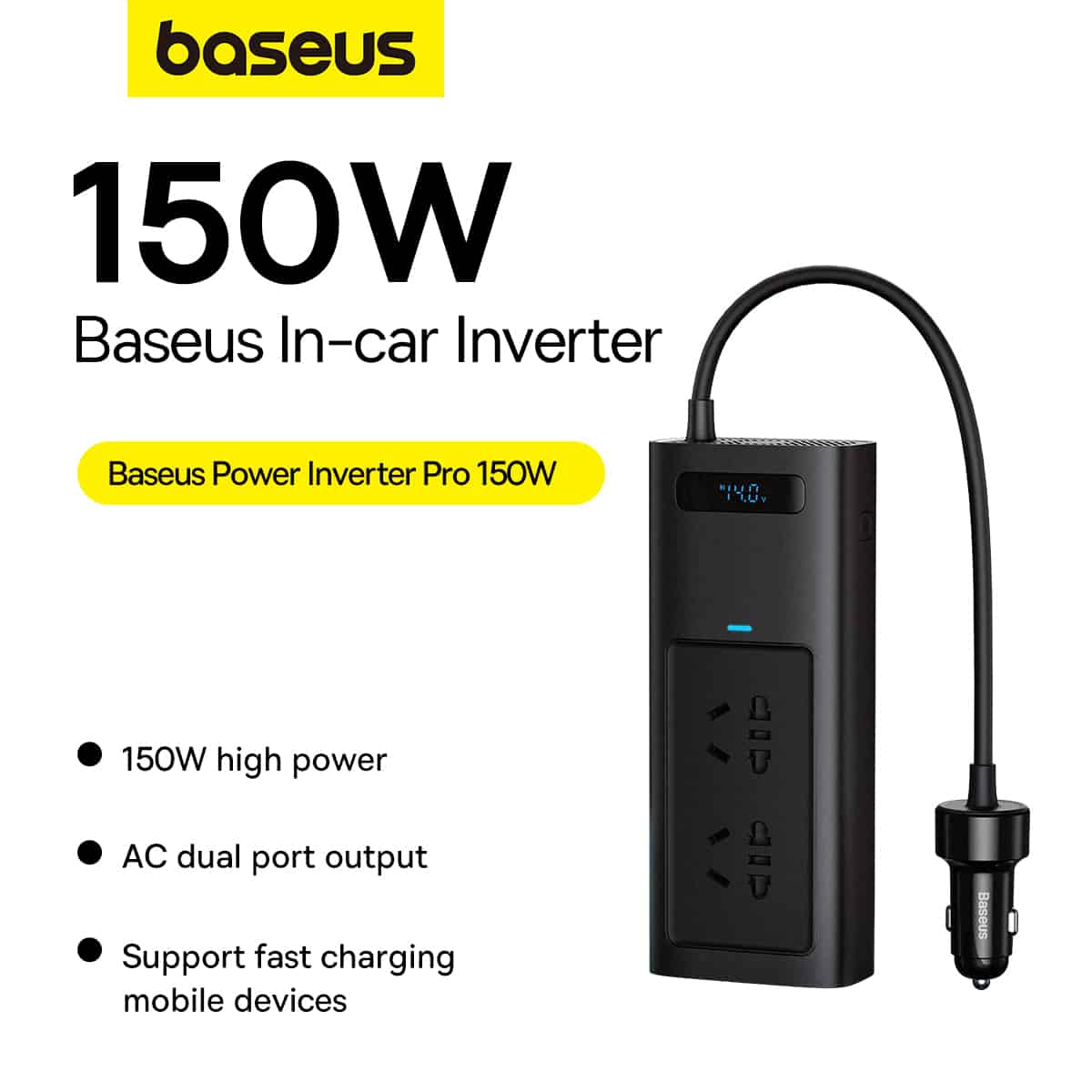 Baseus Power Inverter Pro 150W Car Current Converter - Image 3