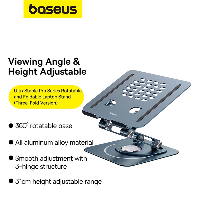 Baseus UltraStable Pro Series 360 Rotatable and Foldable Laptop Stand (Three-Fold Version) – B10059900811-01 - Image 2