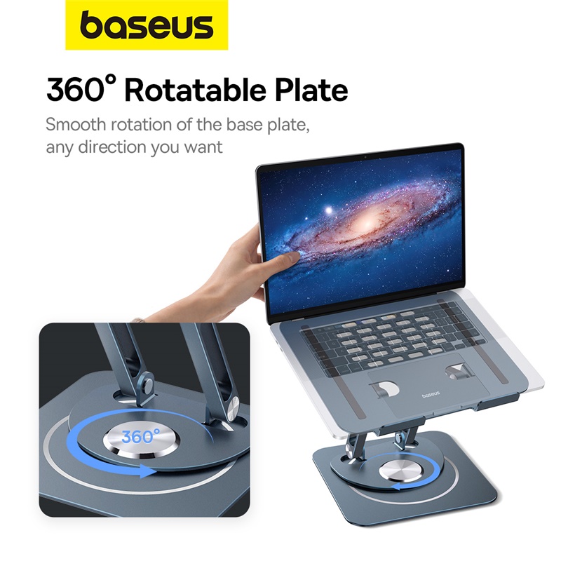 Baseus UltraStable Pro Series 360 Rotatable and Foldable Laptop Stand (Three-Fold Version) – B10059900811-01 - Image 7